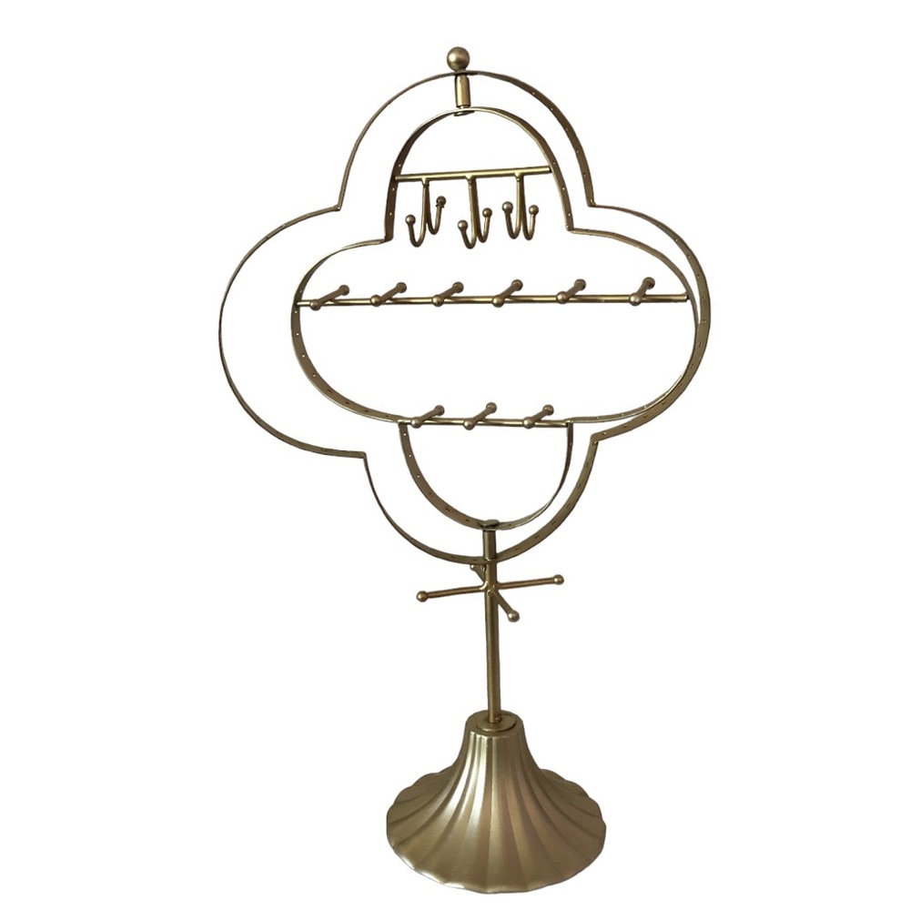 Gold Quatrefoil Jewelry Stand